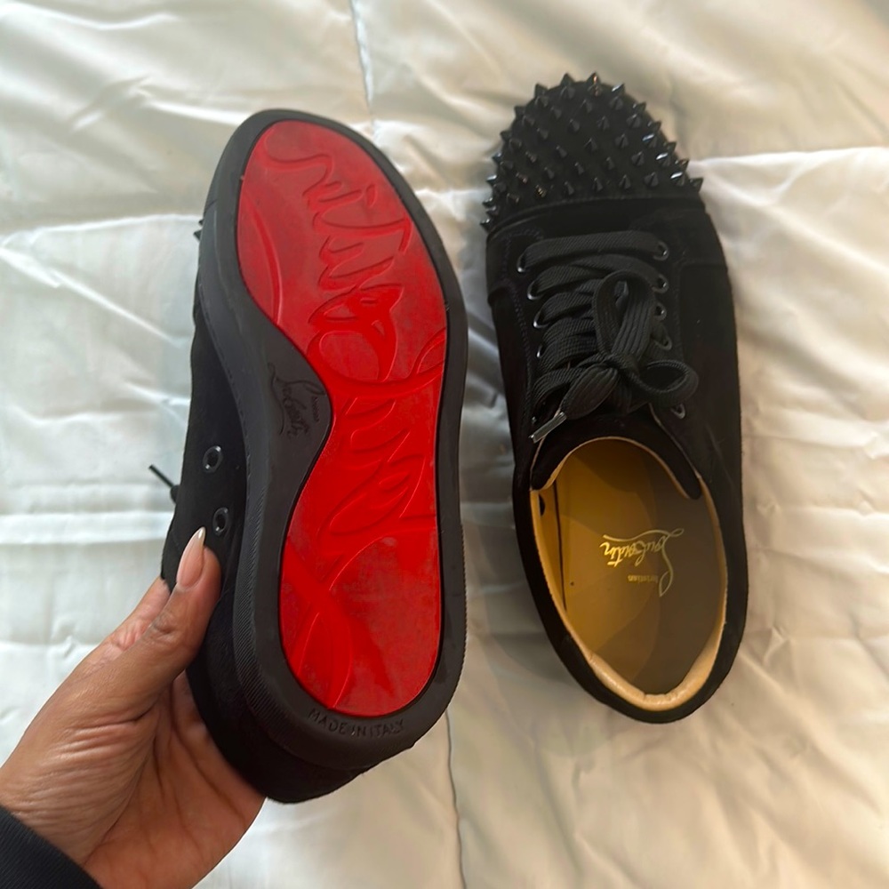 Authentic Christian Louboutin, black spike shoes